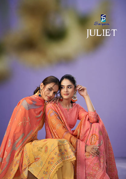 Juliet Sargam Prints Pure Lawn Pant Style Suits Manufacturer Gujarat