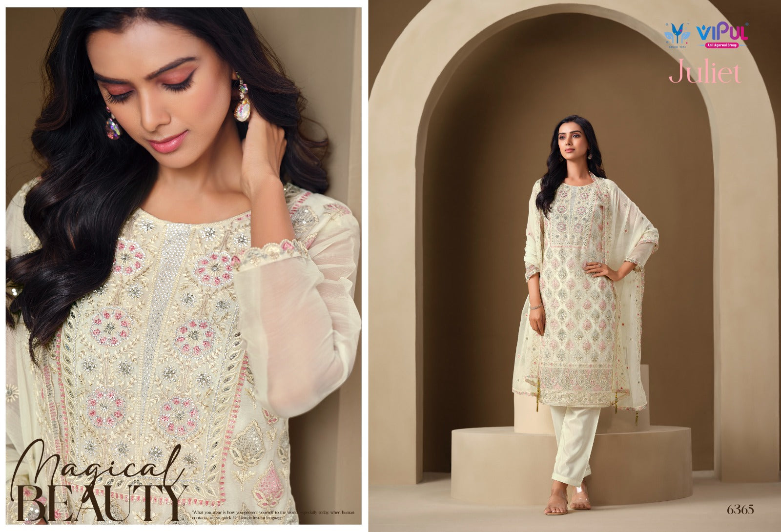 Juliet Vipul Chiffon Pant Style Suits Manufacturer Ahmedabad
