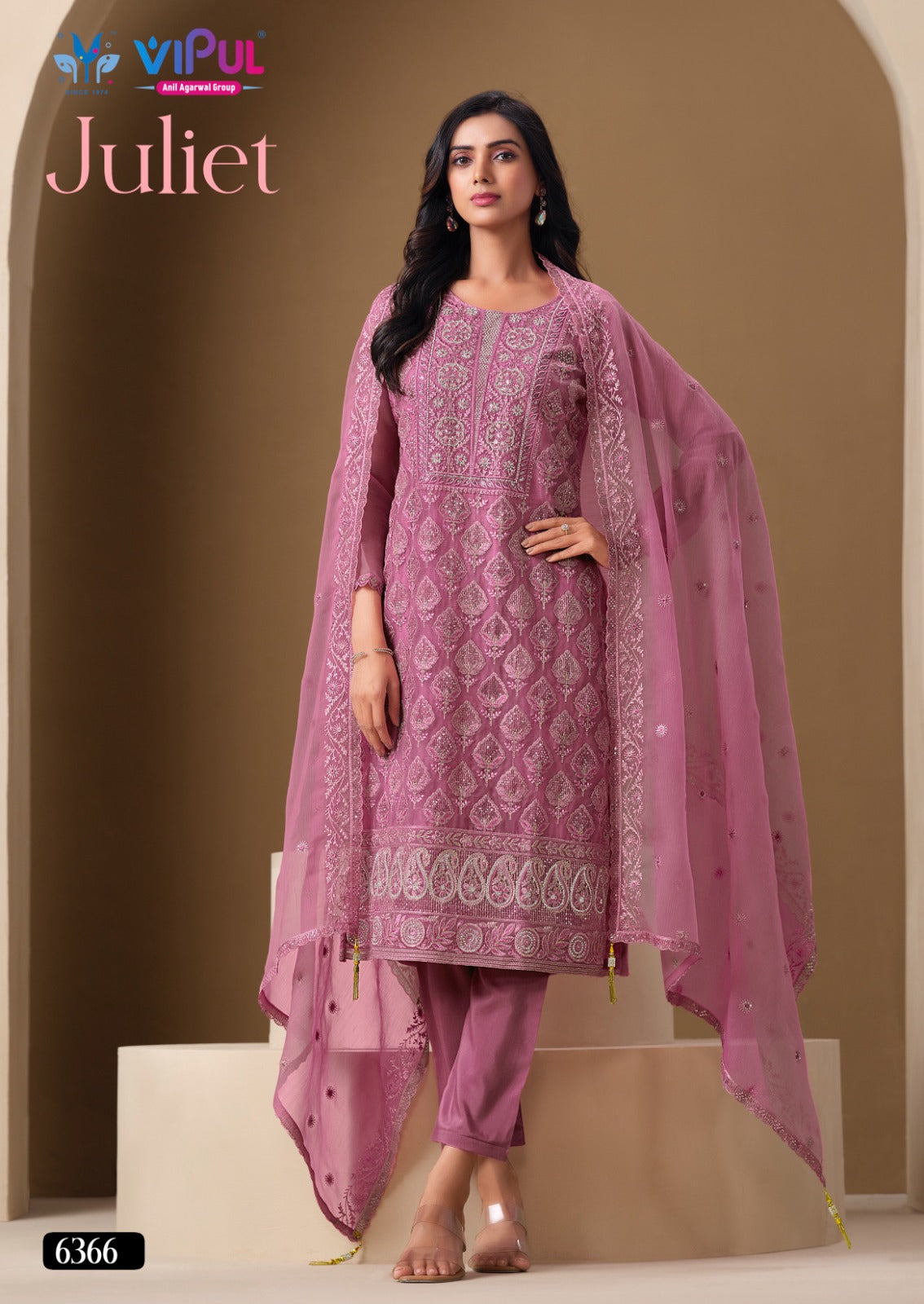 Juliet Vipul Chiffon Pant Style Suits Manufacturer Ahmedabad