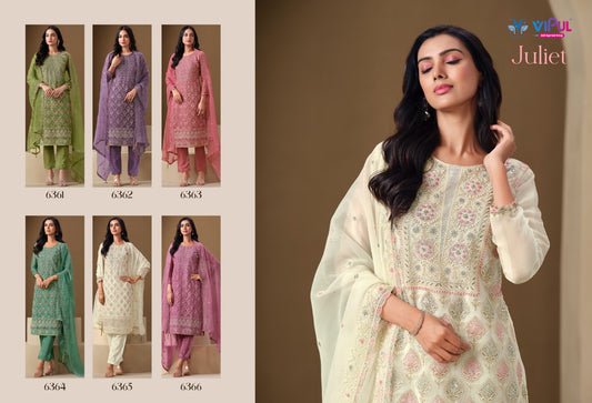 Juliet Vipul Chiffon Pant Style Suits Manufacturer Ahmedabad