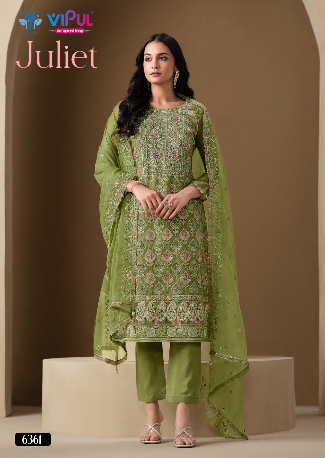 Juliet Vipul Chiffon Pant Style Suits Manufacturer Ahmedabad