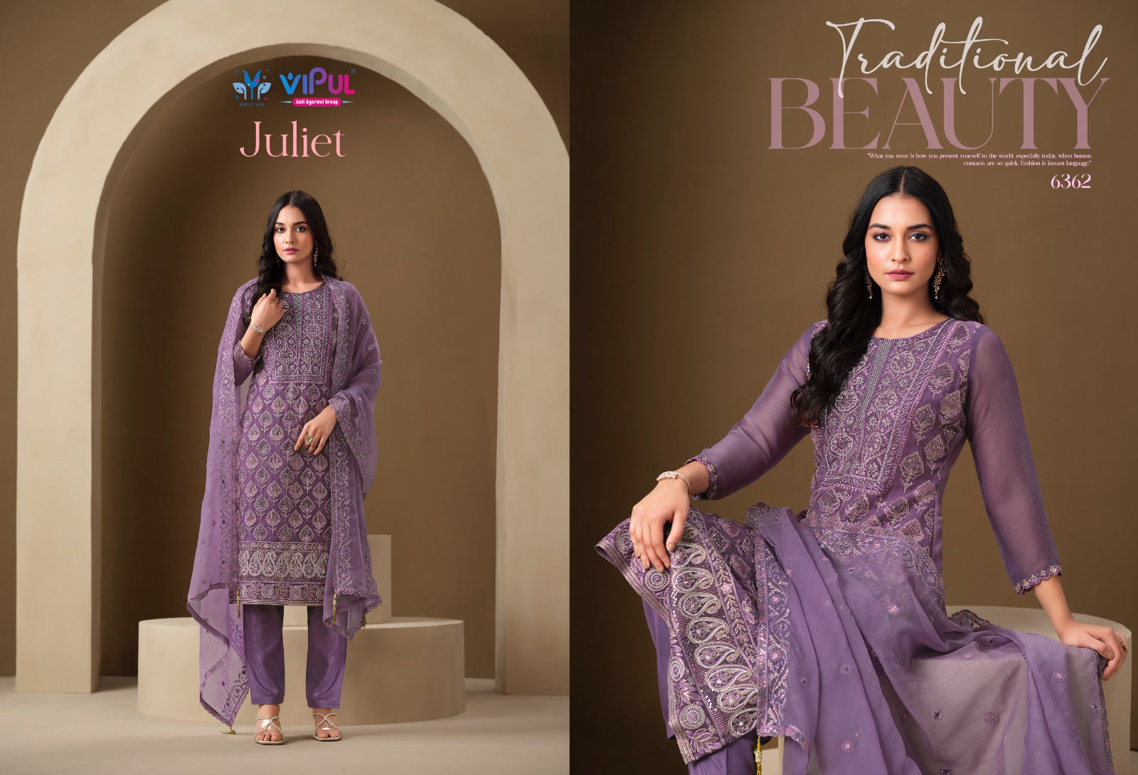 Juliet Vipul Chiffon Pant Style Suits Manufacturer Ahmedabad