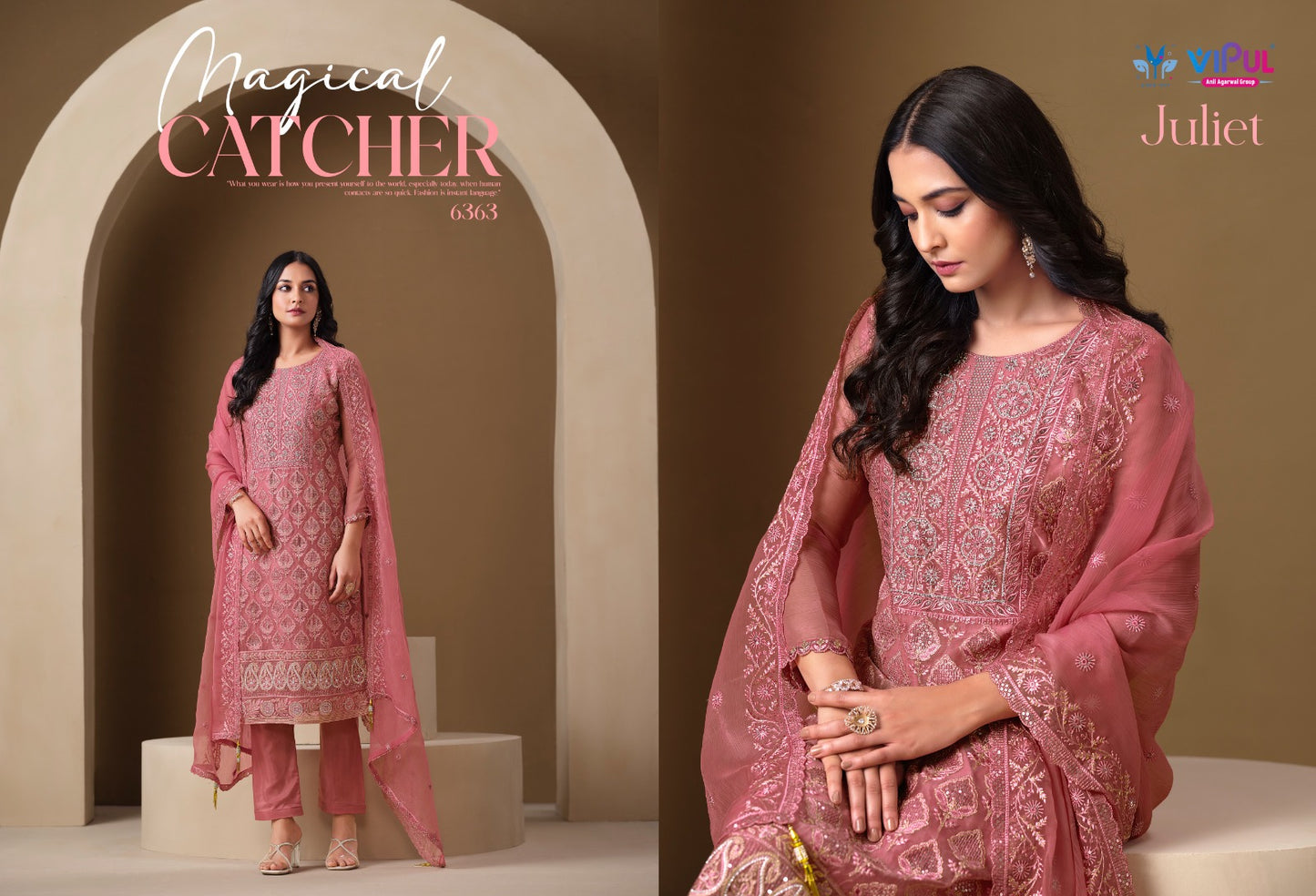 Juliet Vipul Chiffon Pant Style Suits Manufacturer Ahmedabad