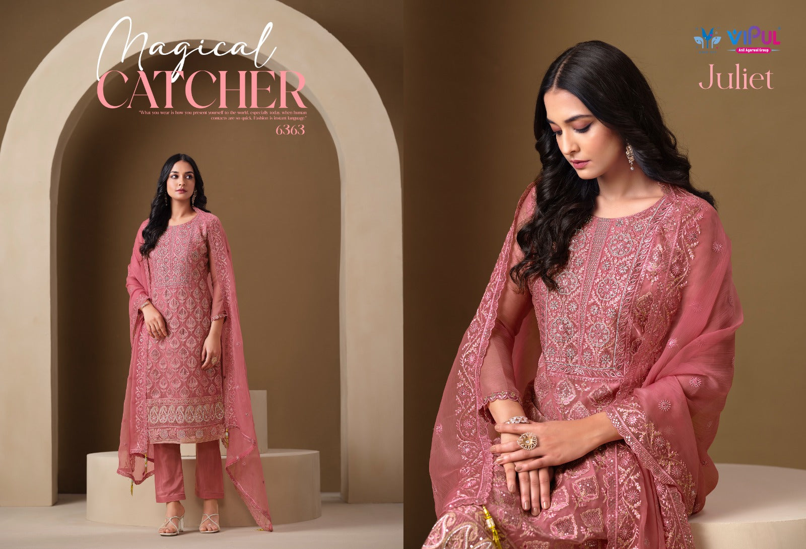 Juliet Vipul Chiffon Pant Style Suits Manufacturer Ahmedabad