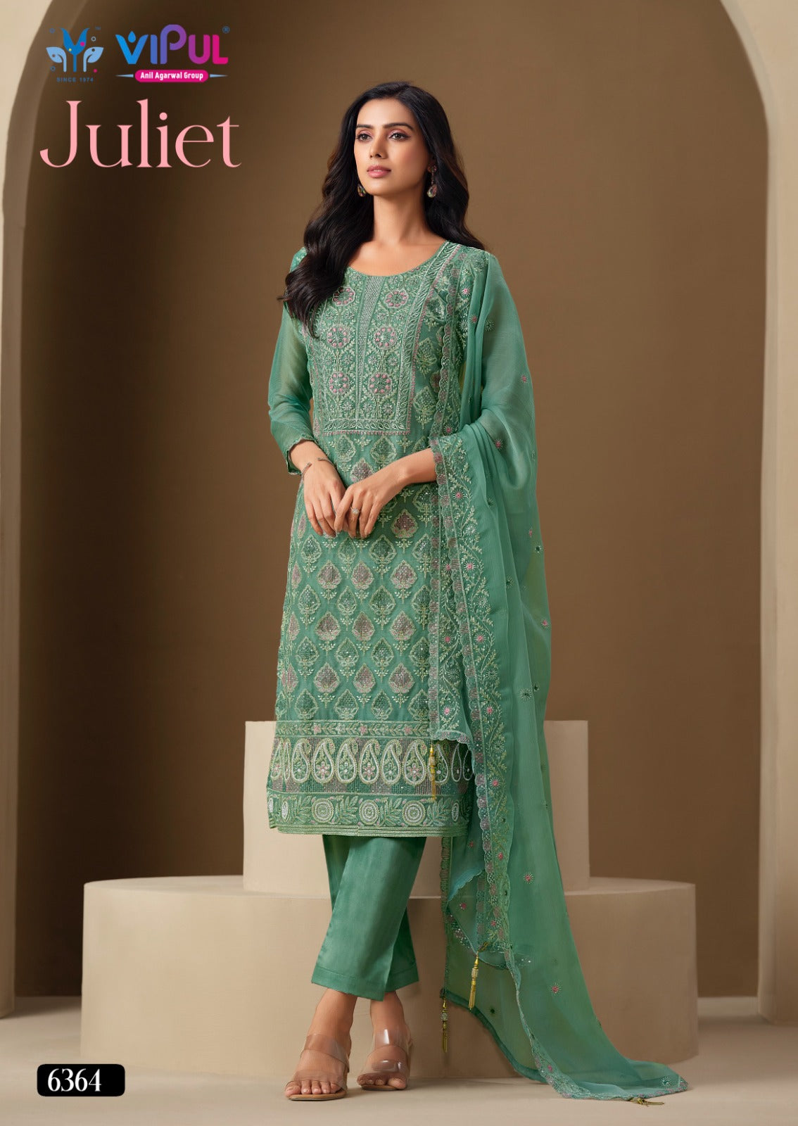 Juliet Vipul Chiffon Pant Style Suits Manufacturer Ahmedabad