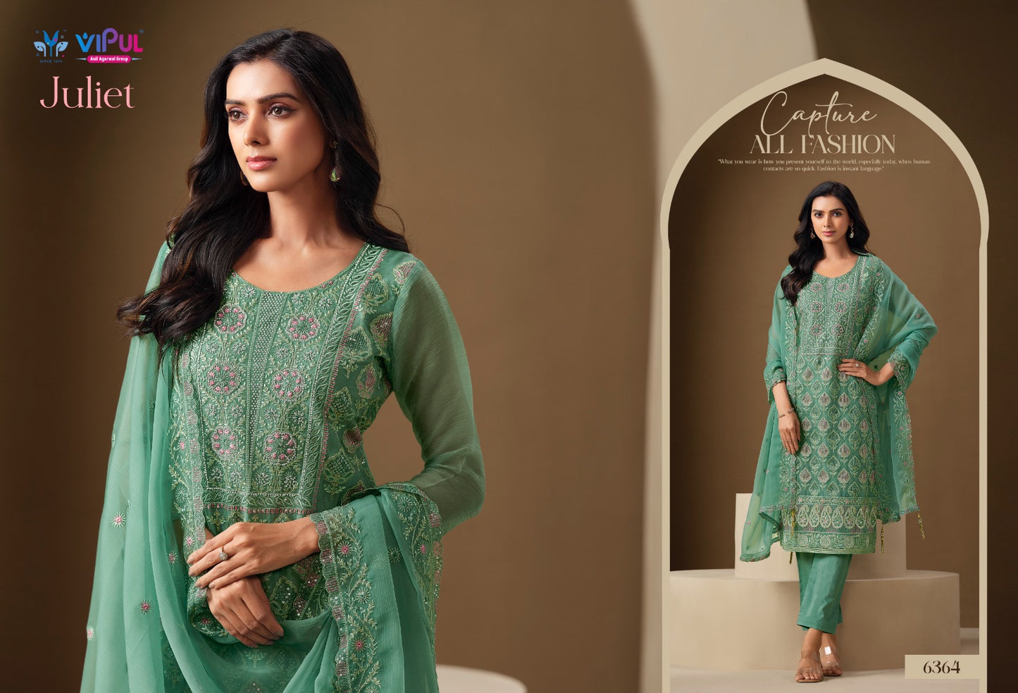 Juliet Vipul Chiffon Pant Style Suits Manufacturer Ahmedabad