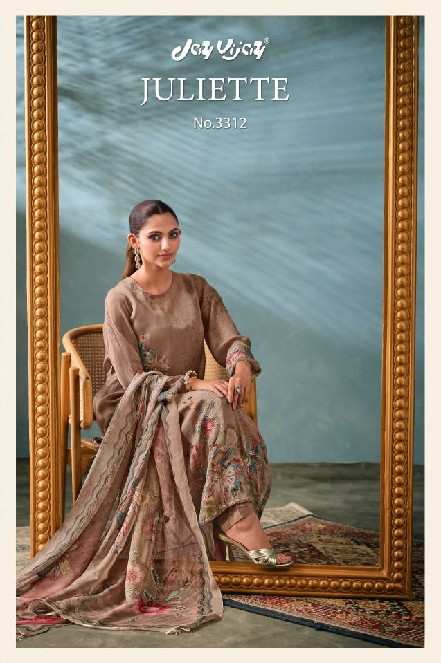 Juliette 3312 Jay Vijay Organza Pant Style Suits Wholesale Rate