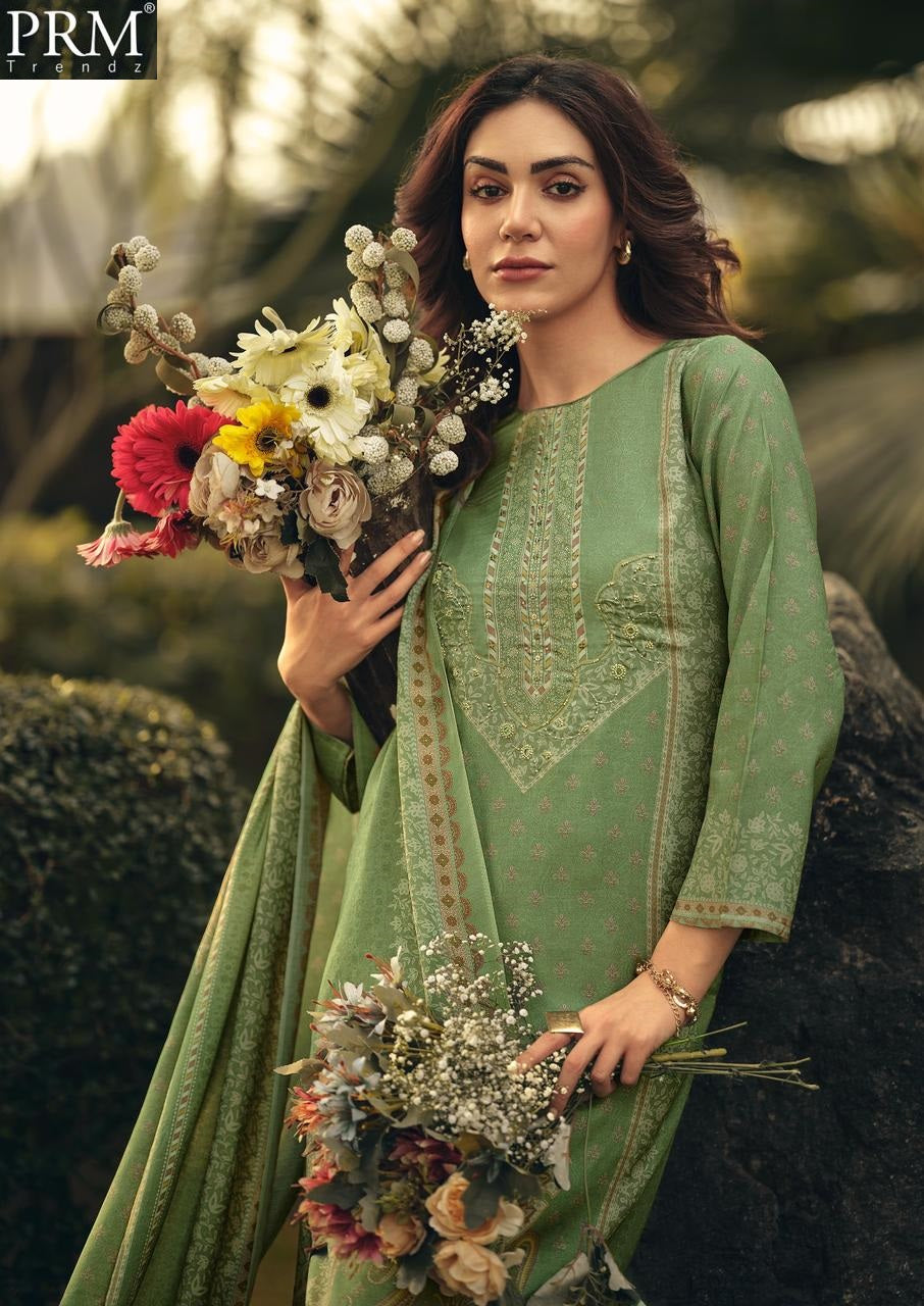 Juliette Prm Trendz Bemberg Muslin Pant Style Suits Manufacturer India
