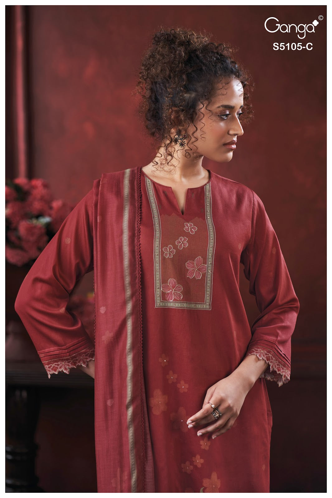 Julisse S5015 Ganga Cotton Satin Pant Style Suits Exporter India