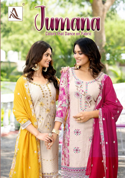 Jumana Alok Viscose Reyon Karachi Salwar Suits Wholesaler India