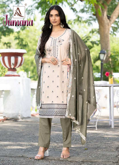 Jumana Alok Viscose Reyon Karachi Salwar Suits Wholesaler India