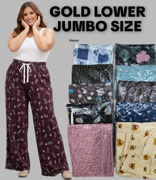 Jumbo Gold Hanso Cotton Branded Palazzo Wholesaler