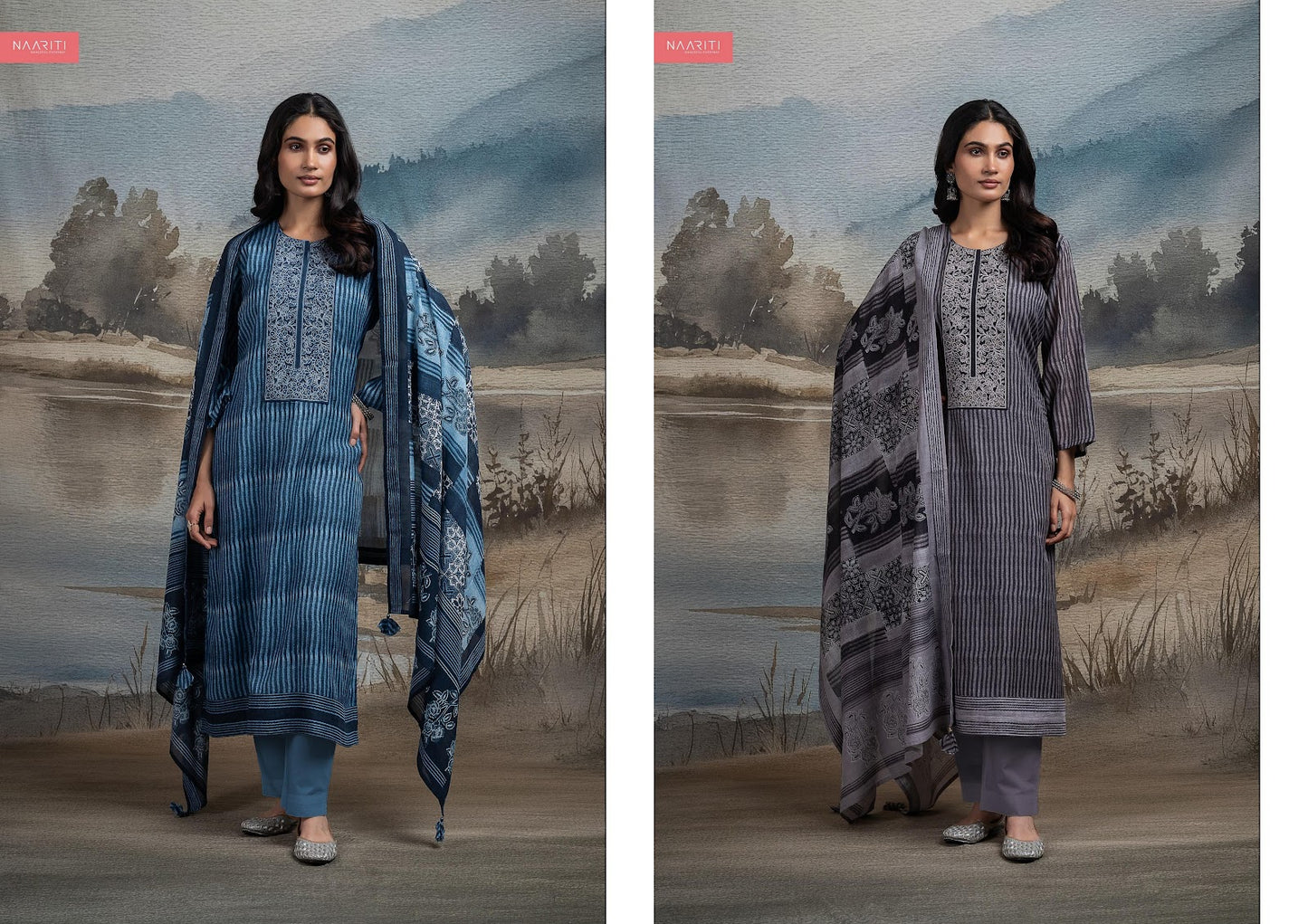 Junafa Naariti Mul Chanderi Pant Style Suits Manufacturer India