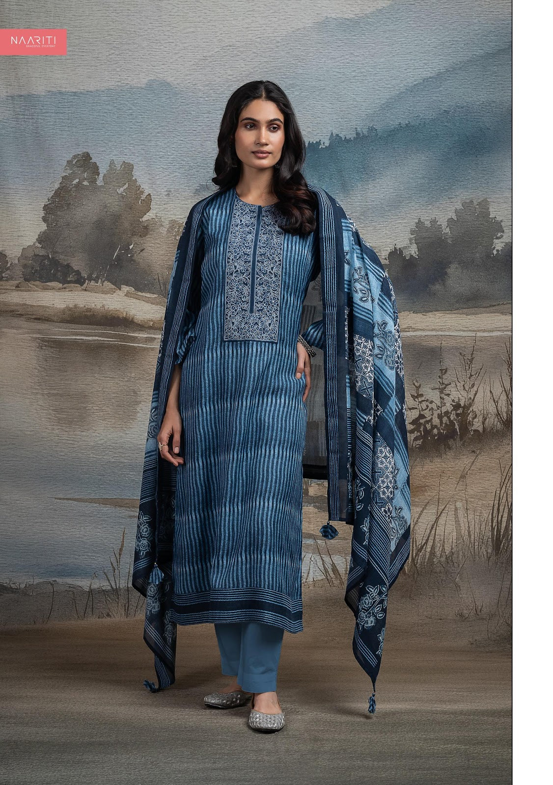 Junafa Naariti Mul Chanderi Pant Style Suits Manufacturer India