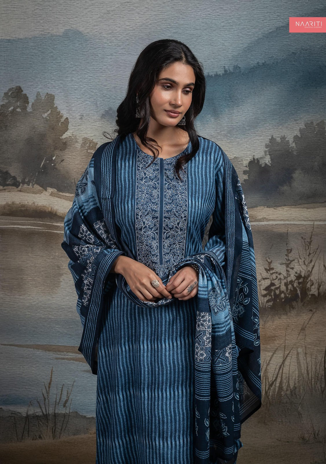 Junafa Naariti Mul Chanderi Pant Style Suits Manufacturer India