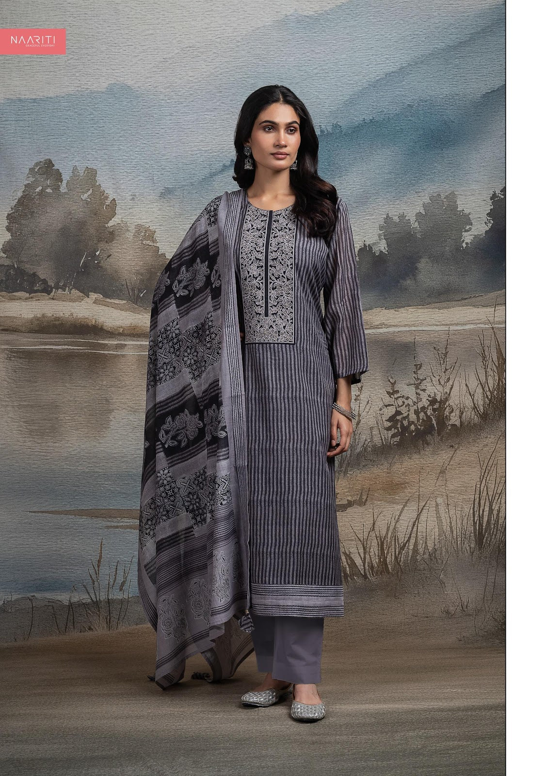 Junafa Naariti Mul Chanderi Pant Style Suits Manufacturer India