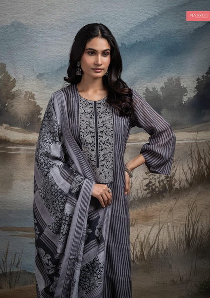 Junafa Naariti Mul Chanderi Pant Style Suits Manufacturer India