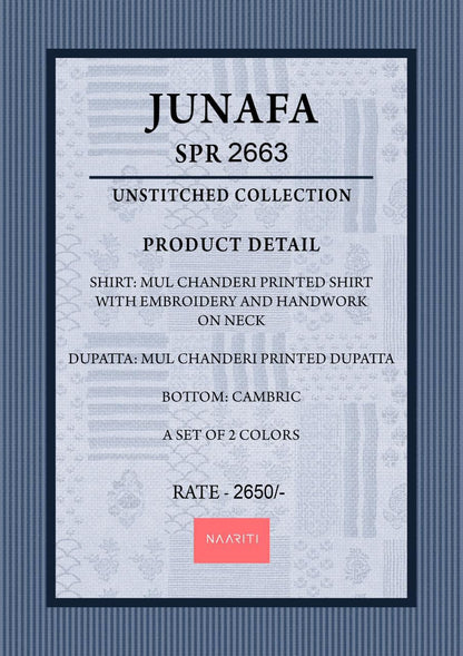 Junafa Naariti Mul Chanderi Pant Style Suits Manufacturer India