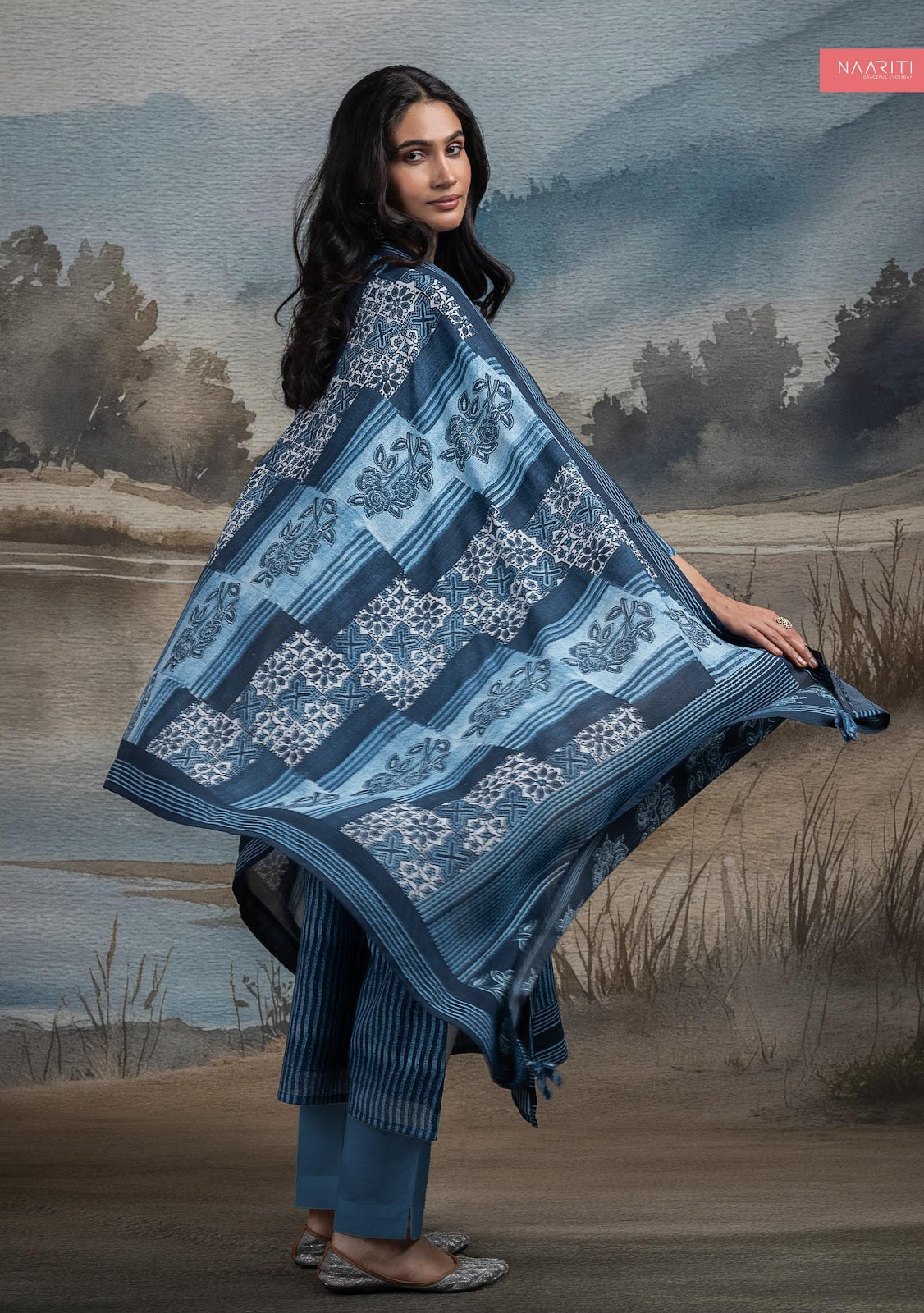Junafa Naariti Mul Chanderi Pant Style Suits Manufacturer India