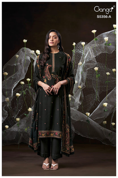 Junaia S5356 Ganga Wool Pashmina Suits Wholesaler Gujarat