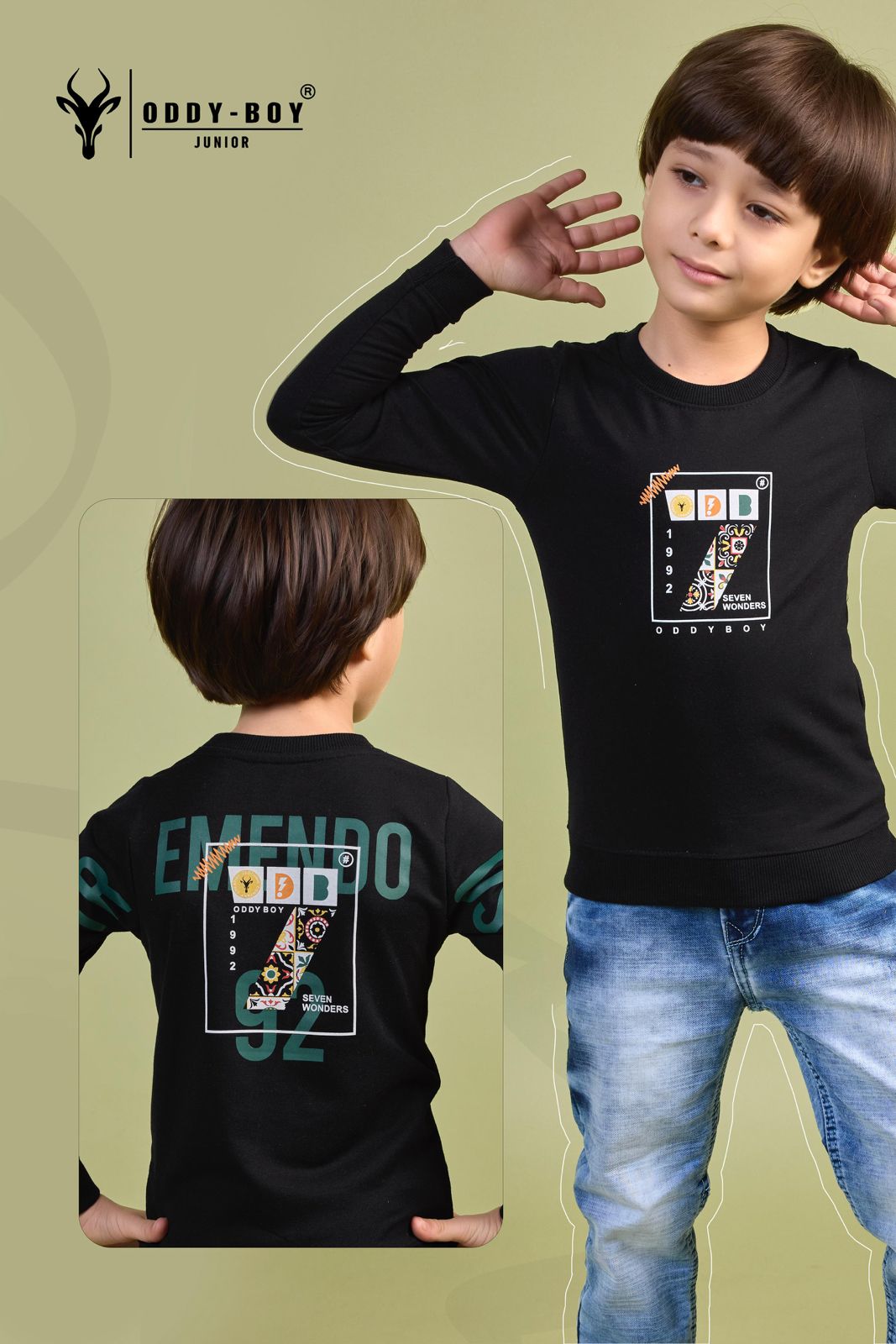 Junior Obj 166-A 166-B Oddy Boy Lycra Looper Boys Tshirt Wholesale Price