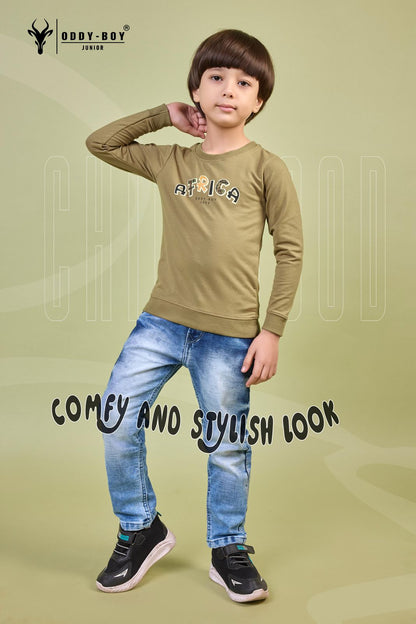 Junior Obj 166-A 166-B Oddy Boy Lycra Looper Boys Tshirt Wholesale Price