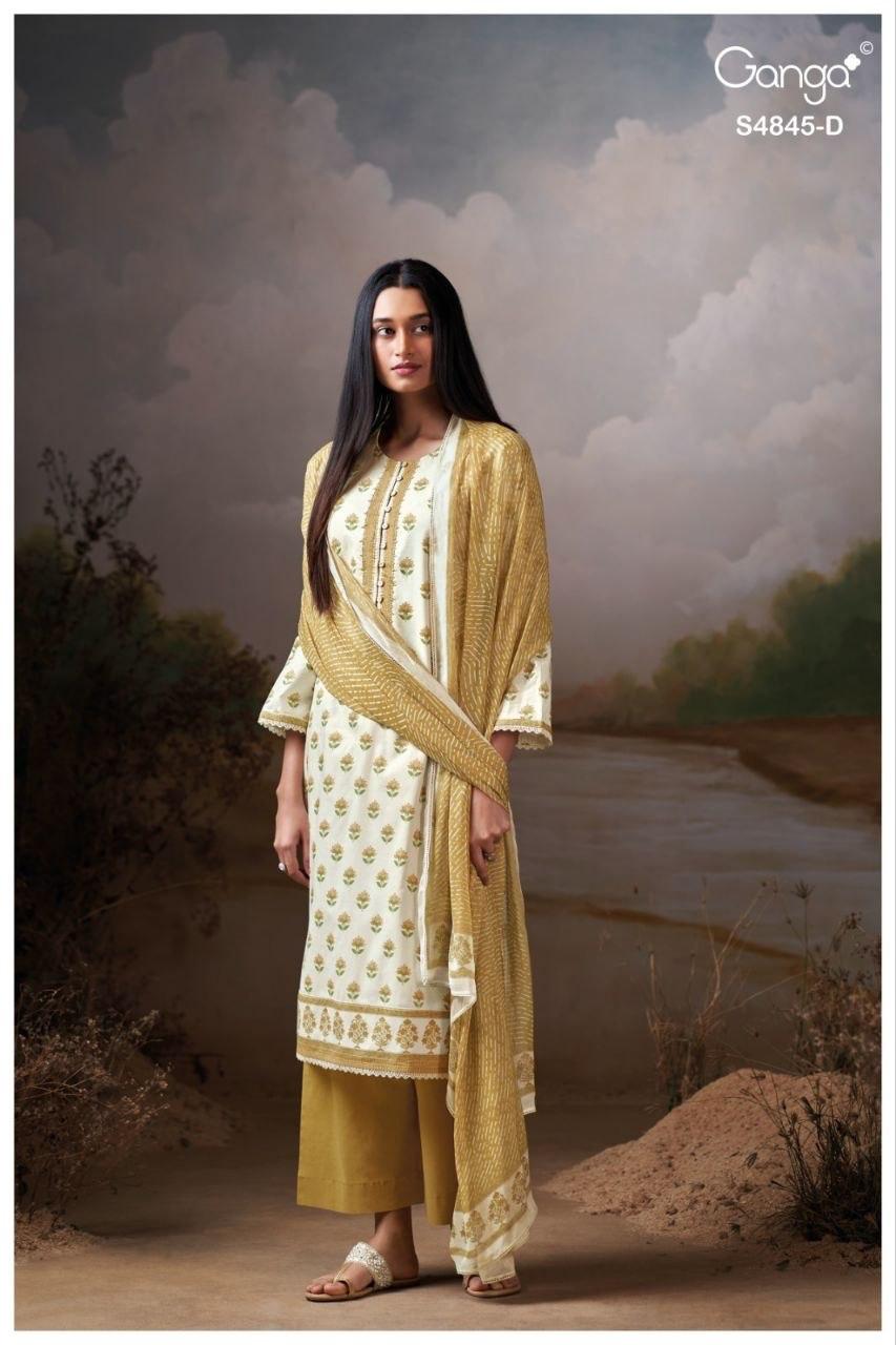 Junoira S4845 Ganga Cotton Plazzo Style Suits Exporter Gujarat