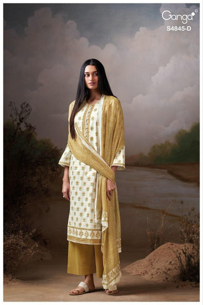 Junoira S4845 Ganga Cotton Plazzo Style Suits Exporter Gujarat