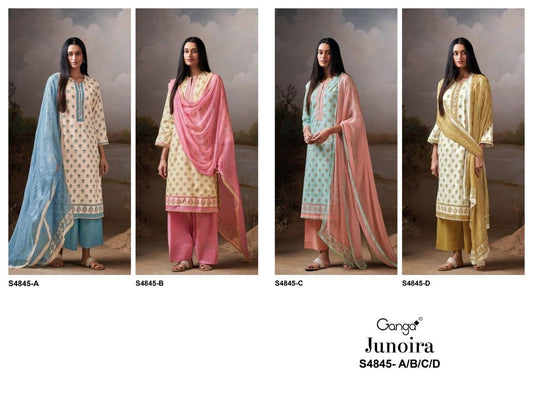 Junoira S4845 Ganga Cotton Plazzo Style Suits Exporter Gujarat