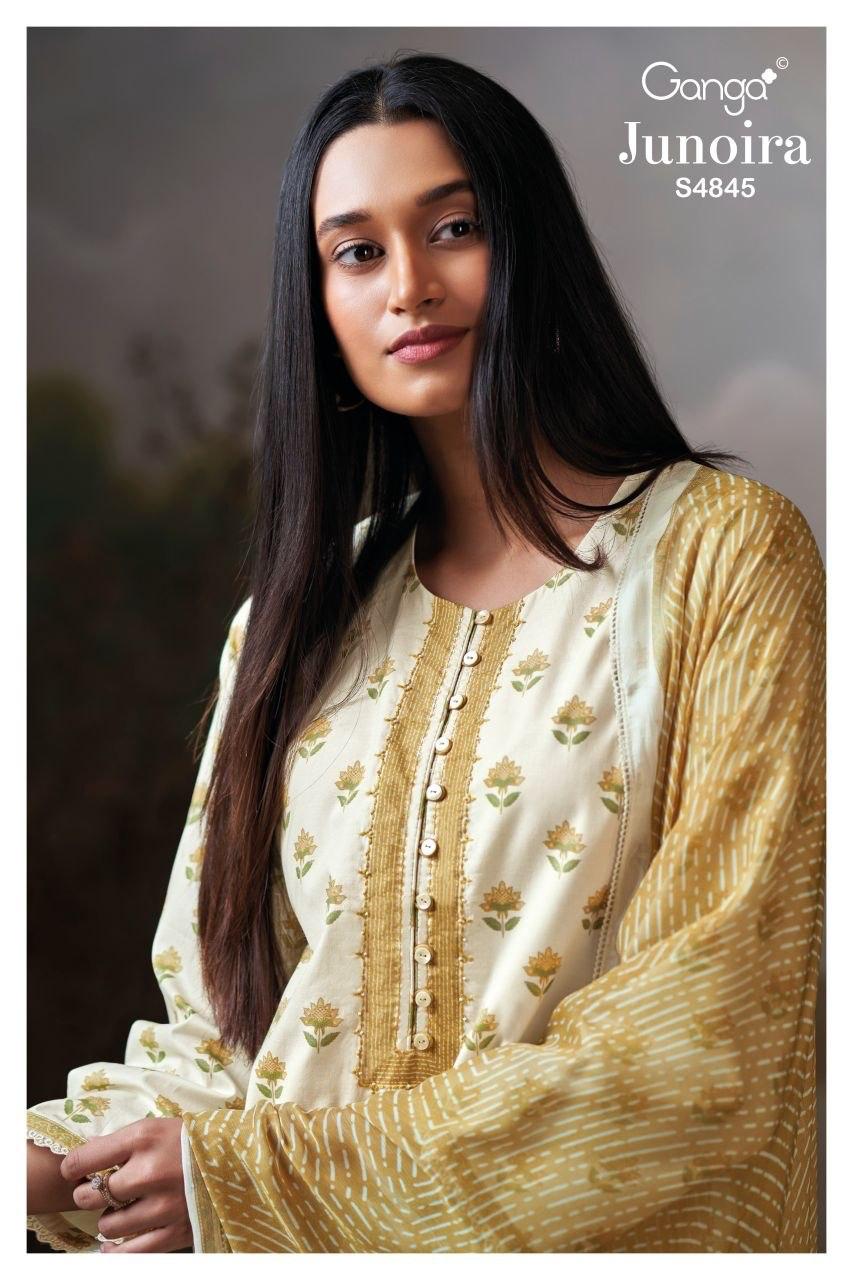 Junoira S4845 Ganga Cotton Plazzo Style Suits Exporter Gujarat