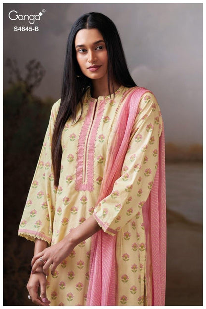 Junoira S4845 Ganga Cotton Plazzo Style Suits Exporter Gujarat
