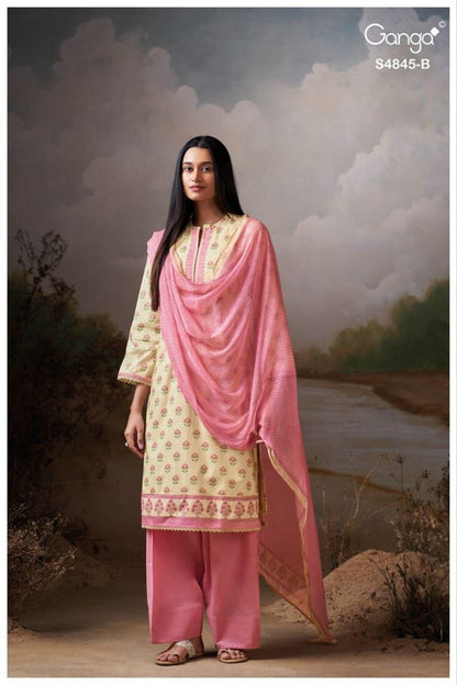 Junoira S4845 Ganga Cotton Plazzo Style Suits Exporter Gujarat