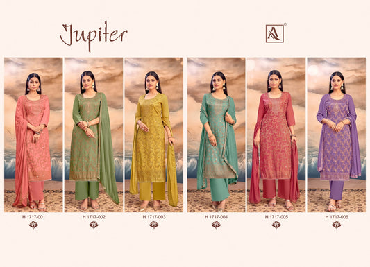 Jupiter Alok Muslin Jacquard Karachi Salwar Suits Manufacturer India