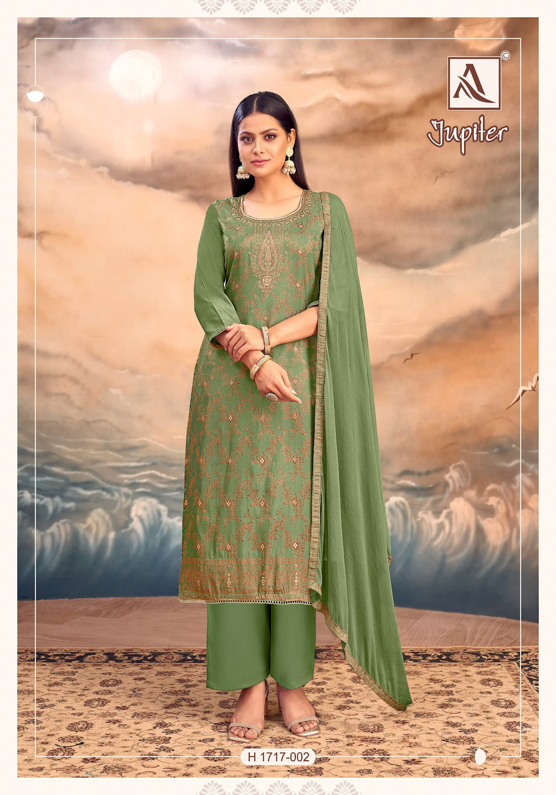 Jupiter Alok Muslin Jacquard Karachi Salwar Suits Manufacturer India