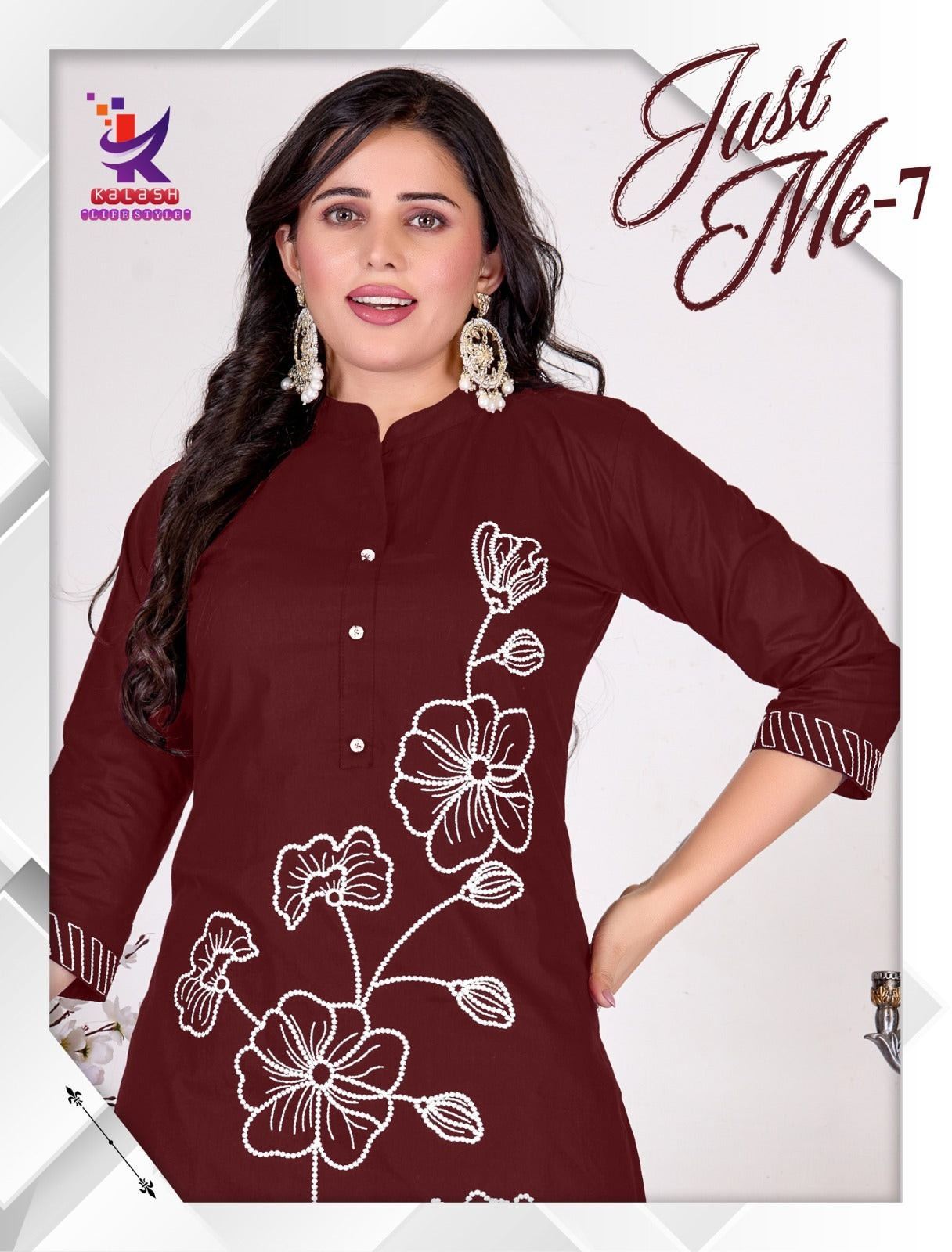 Just Me 7 Mlm Kalash Lifestyle Cotton Kurti Plazzo Set Supplier Ahmedabad