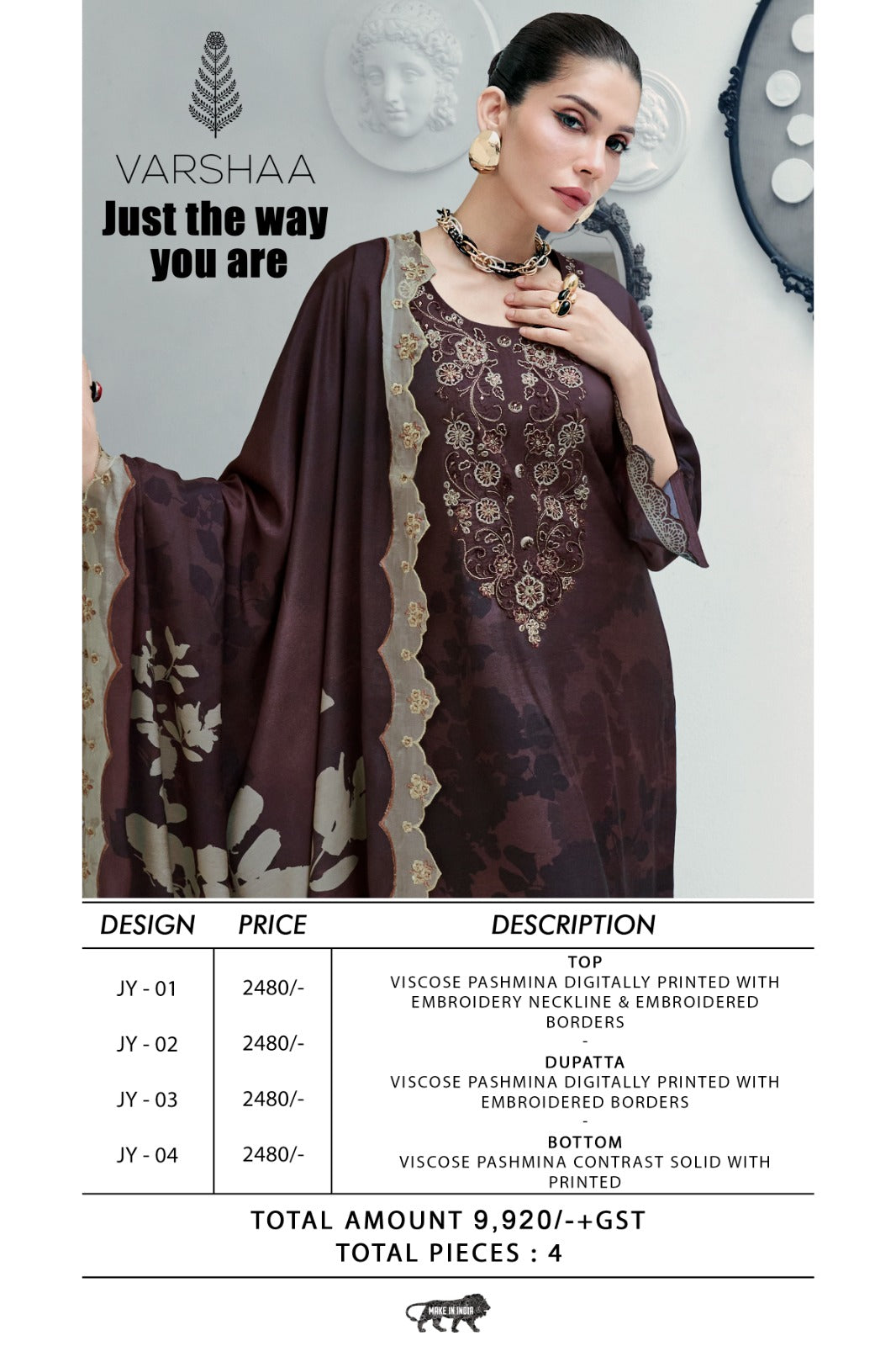 Just The Way You Are Varshaa Viscose Pashmina Suits Wholesaler Gujarat