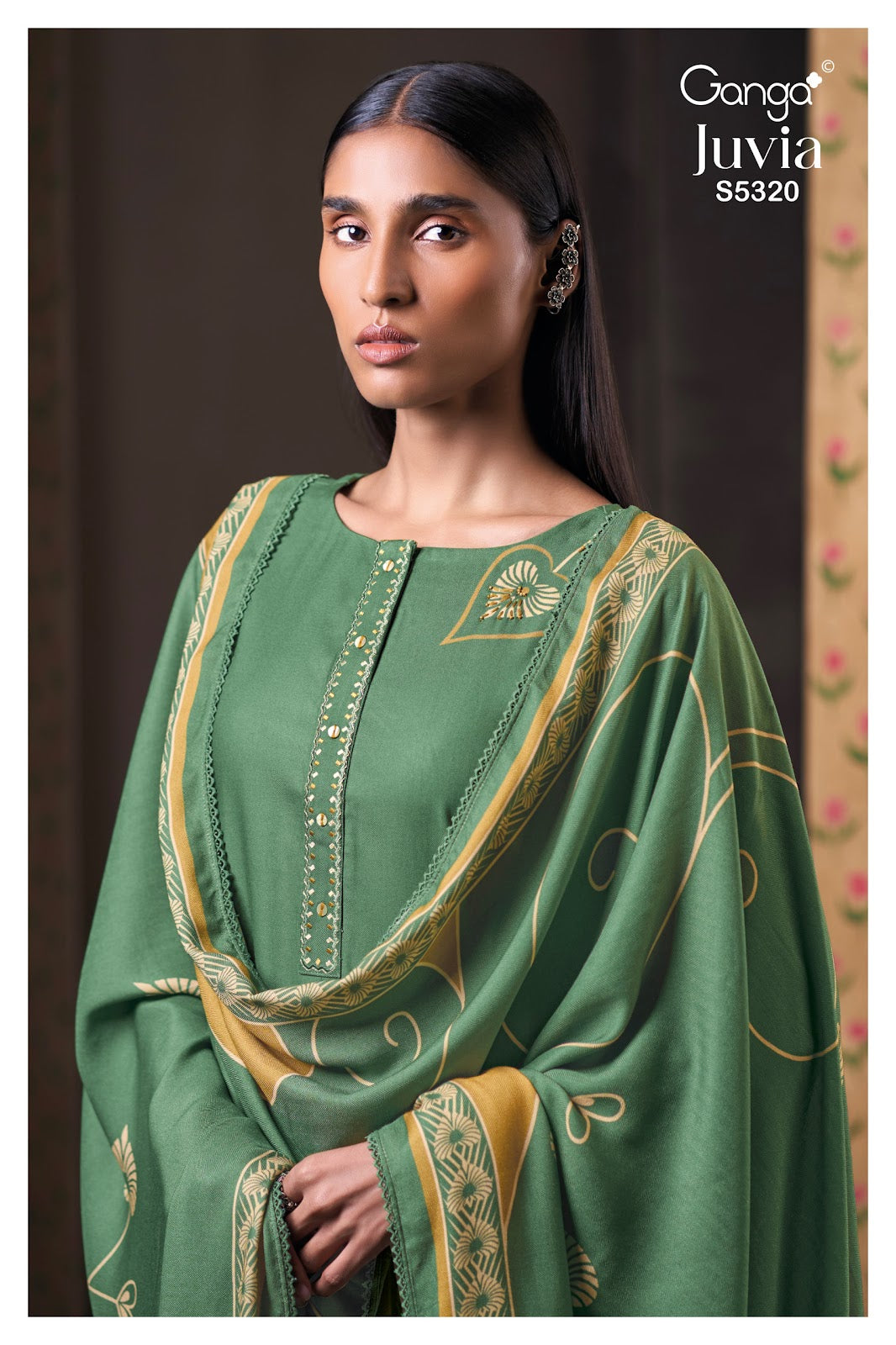 Juvia S5320 Ganga Wool Pashmina Suits Manufacturer