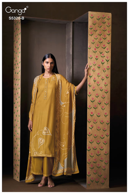 Juvia S5320 Ganga Wool Pashmina Suits Manufacturer