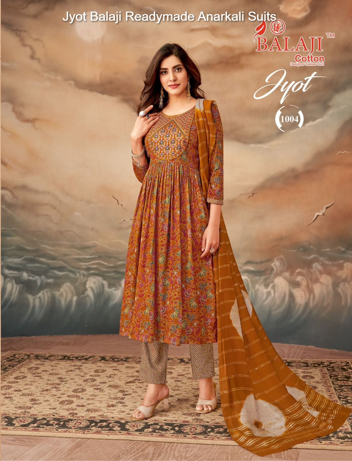 Jyot Balaji Capsule Rayon Readymade Anarkali Suits Supplier India