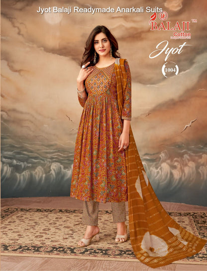Jyot Balaji Capsule Rayon Readymade Anarkali Suits Supplier India