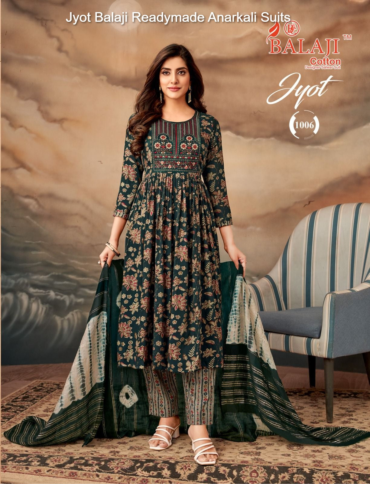 Jyot Balaji Capsule Rayon Readymade Anarkali Suits Supplier India