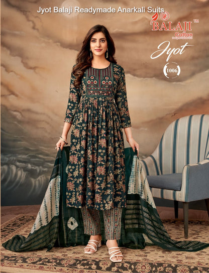 Jyot Balaji Capsule Rayon Readymade Anarkali Suits Supplier India