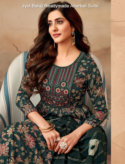Jyot Balaji Capsule Rayon Readymade Anarkali Suits Supplier India