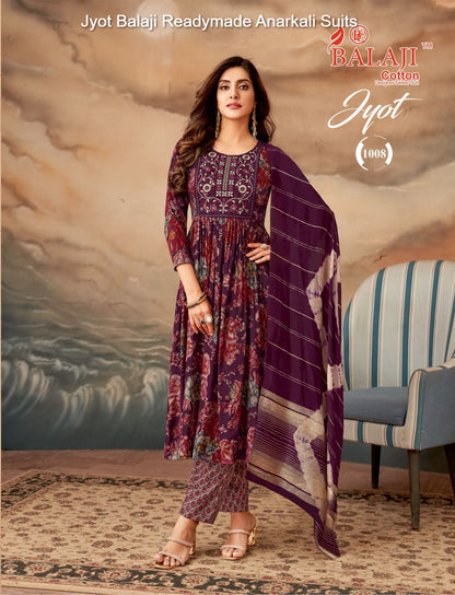 Jyot Balaji Capsule Rayon Readymade Anarkali Suits Supplier India