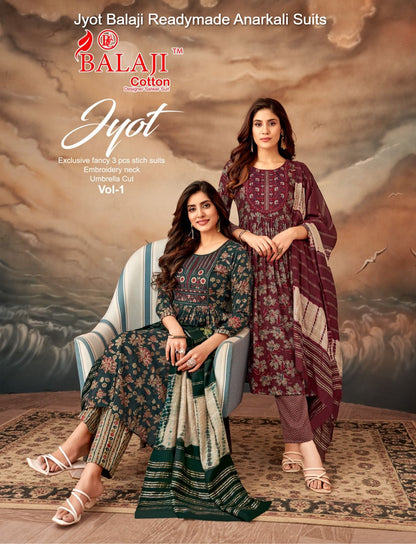 Jyot Balaji Capsule Rayon Readymade Anarkali Suits Supplier India