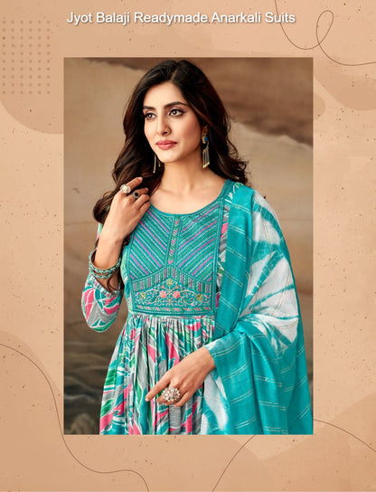 Jyot Balaji Capsule Rayon Readymade Anarkali Suits Supplier India