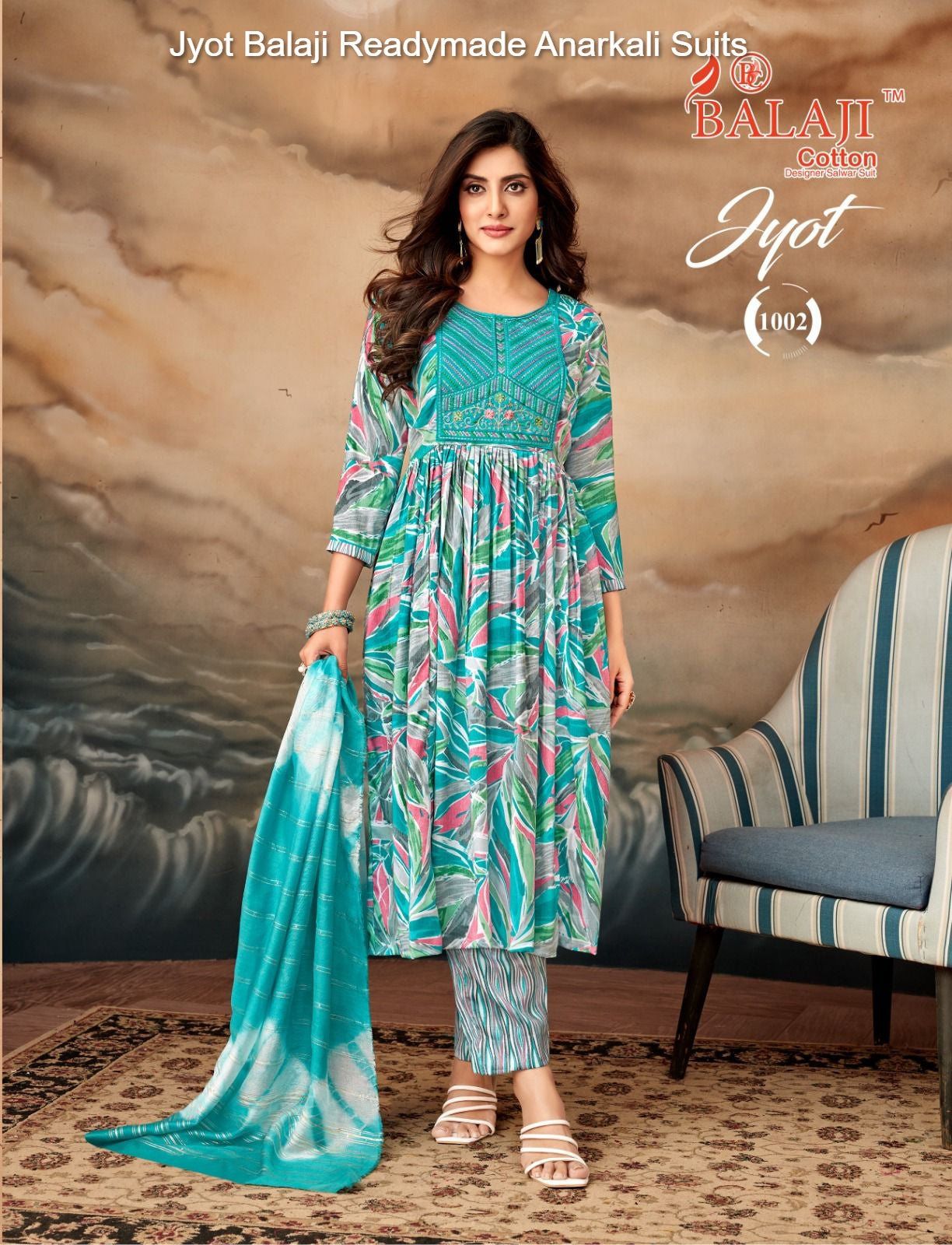 Jyot Balaji Capsule Rayon Readymade Anarkali Suits Supplier India