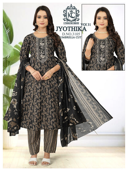 Jyothika Vol 31 Kcf Cotton Readymade Anarkali Suits Wholesaler Gujarat