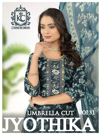 Jyothika Vol 31 Kcf Cotton Readymade Anarkali Suits Wholesaler Gujarat