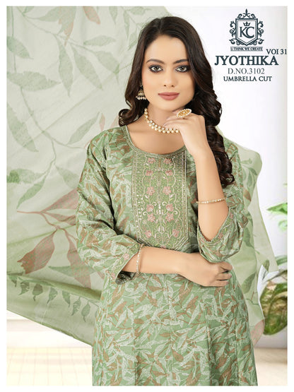 Jyothika Vol 31 Kcf Cotton Readymade Anarkali Suits Wholesaler Gujarat